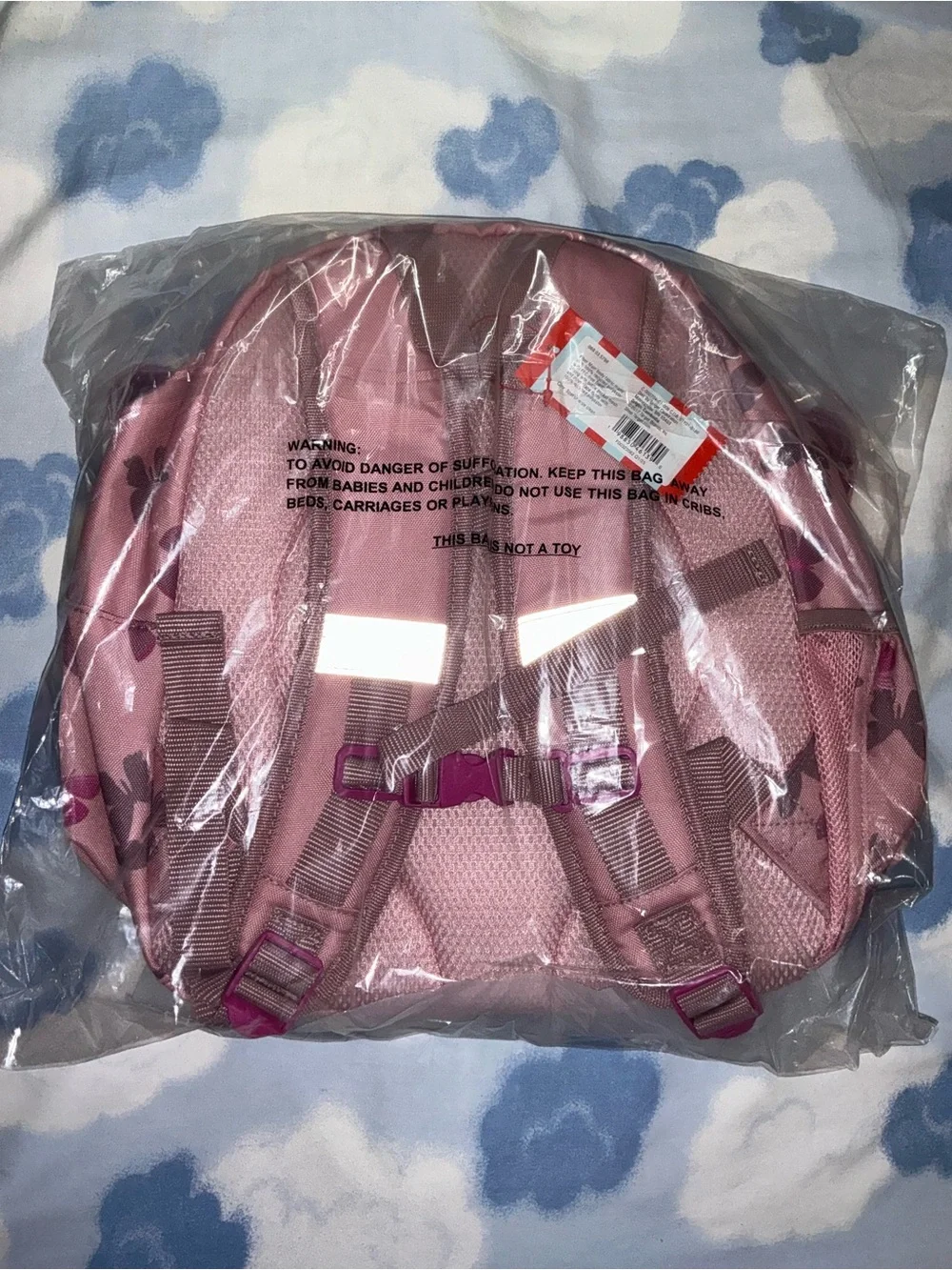 Rose Dusty Red Pink Butterfly Kids Backpack with Shiny Wings